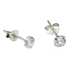 GENERICO - Aros Punto De Luz 5 Mm Plata Italiana Ley 925 Mas Estuche