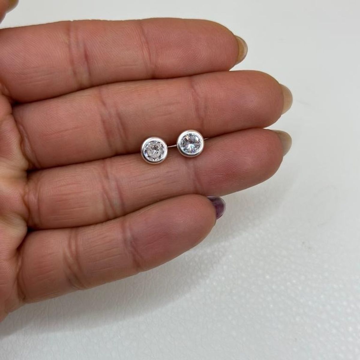 GENERICO - Aros Punto De Luz 6 Mm Circon Suizo Plata Italiana Ley 925