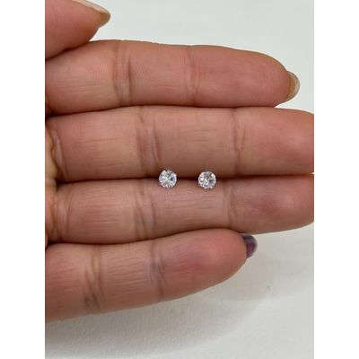 Imagen 2 del producto Aros Punto De Luz 4 Mm Con Grifas Plata Ley 925 Mas Estuche