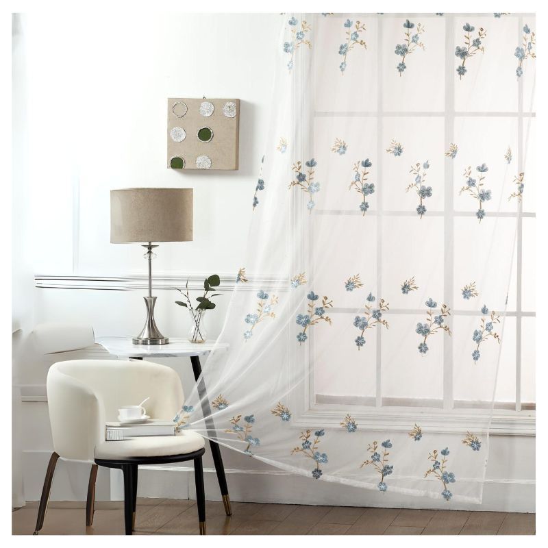 GENERICO - Visillos blancos con diseño bordados 230x140cm