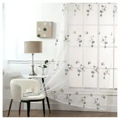 GENERICO - Visillos blancos con diseño bordados 230x140cm