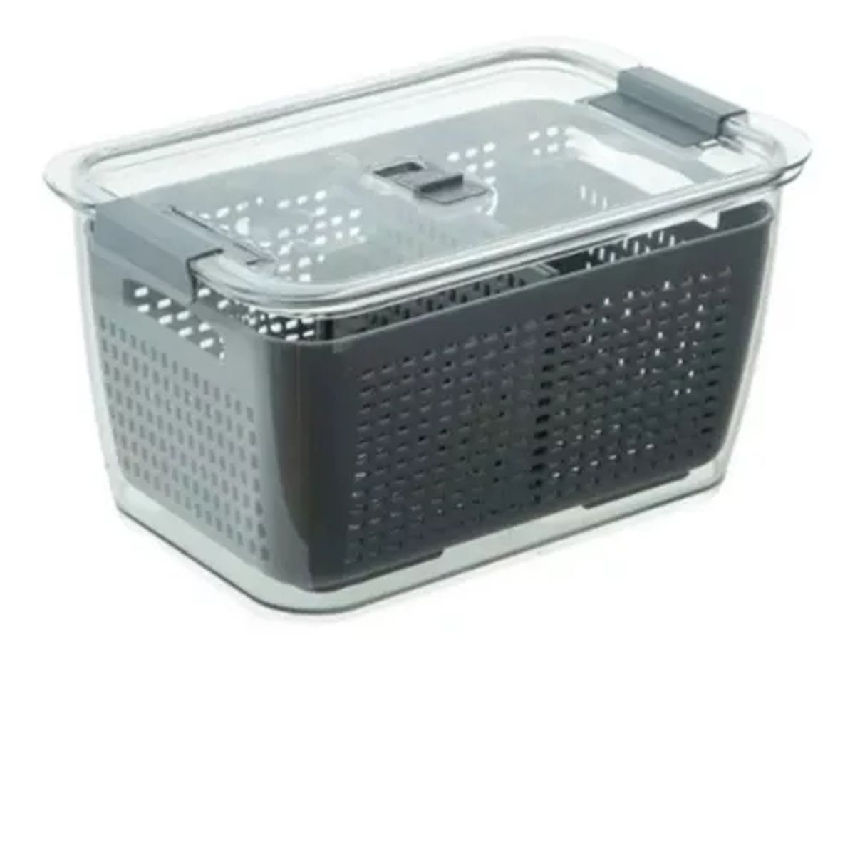 GENERICO - Caja Organizadora Refrigerador Sellada Dispensa Multiuso Color Gris