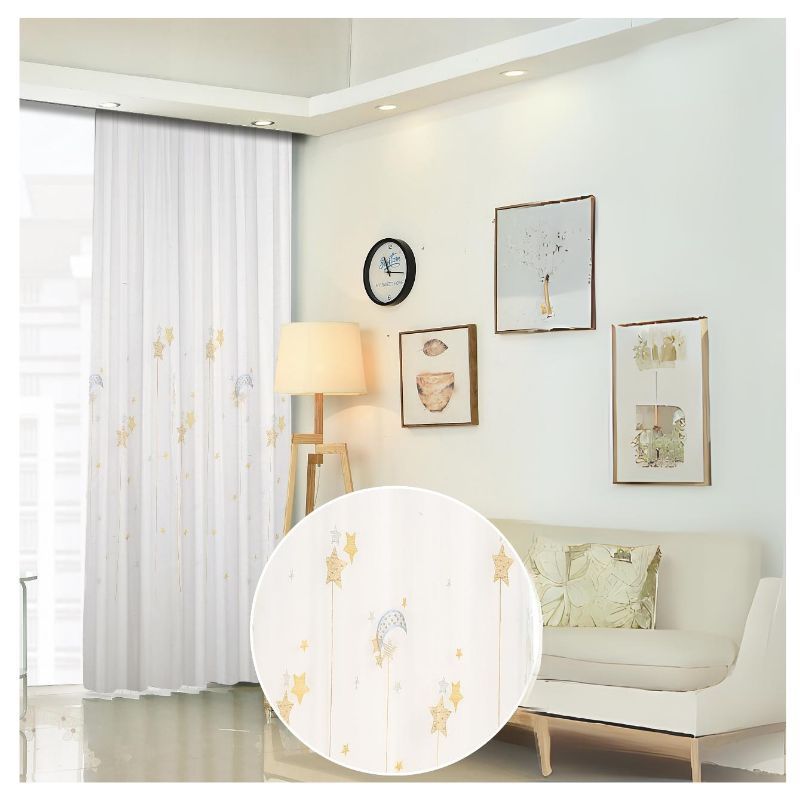 GENERICO - Visillos blancos con diseño bordados 230x140cm