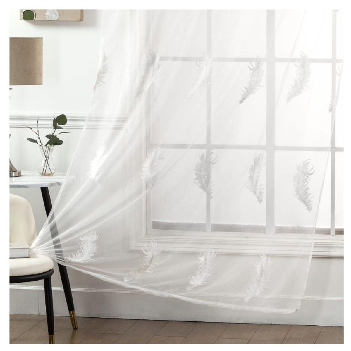 GENERICO - Visillos blancos con diseño bordados 230x140cm