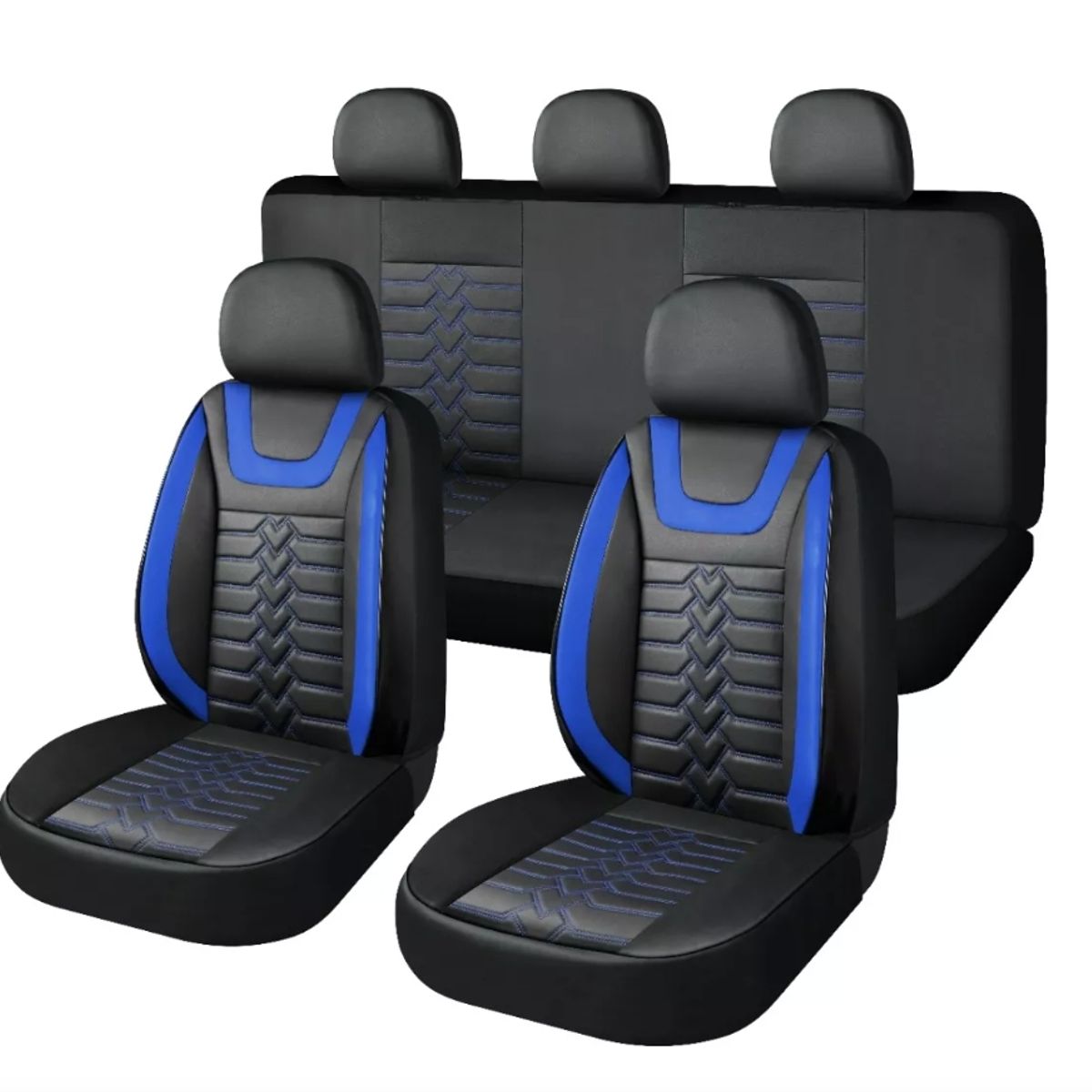 GENERICO - Kit Funda Cubre Asiento Cuero Completo Auto Premium Luxury