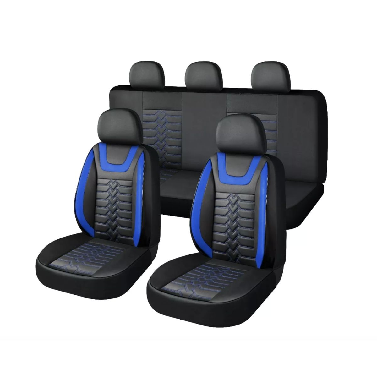 GENERICO - Kit Funda Cubre Asiento Cuero Completo Auto Premium Luxury