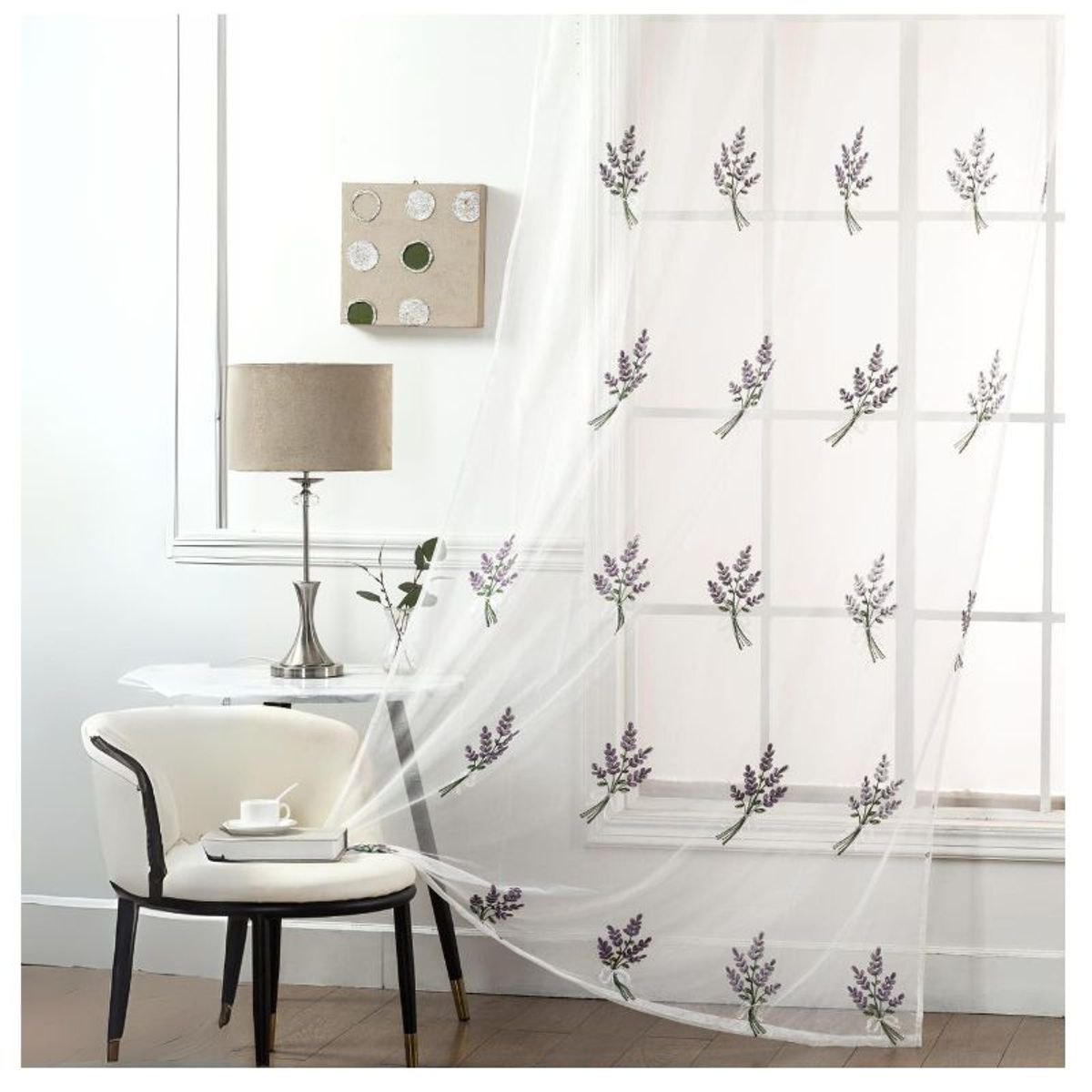 GENERICO - Visillos blancos con diseño bordados 230x140cm