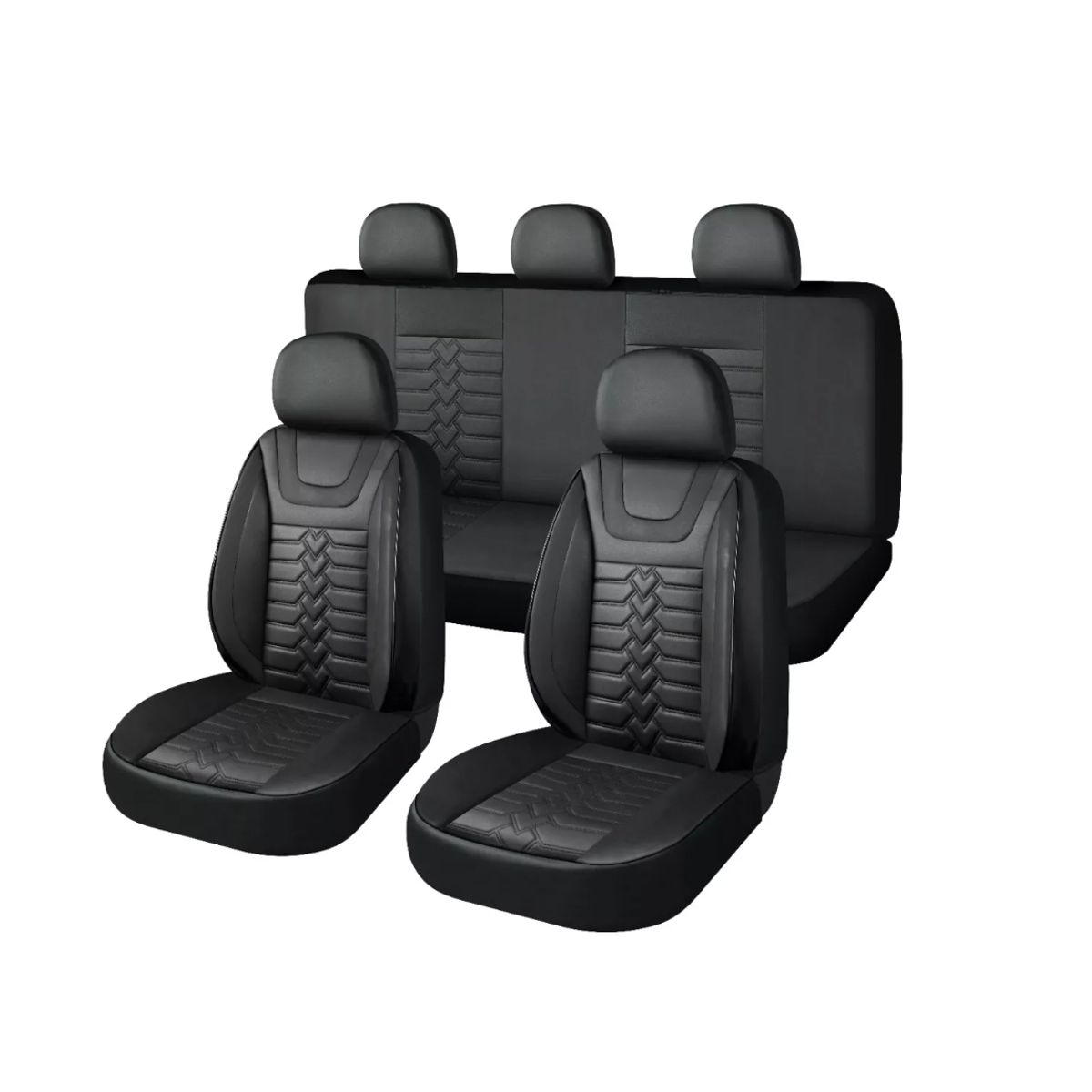 GENERICO - Kit Funda Cubre Asiento Cuero Completo Auto Premium Luxury