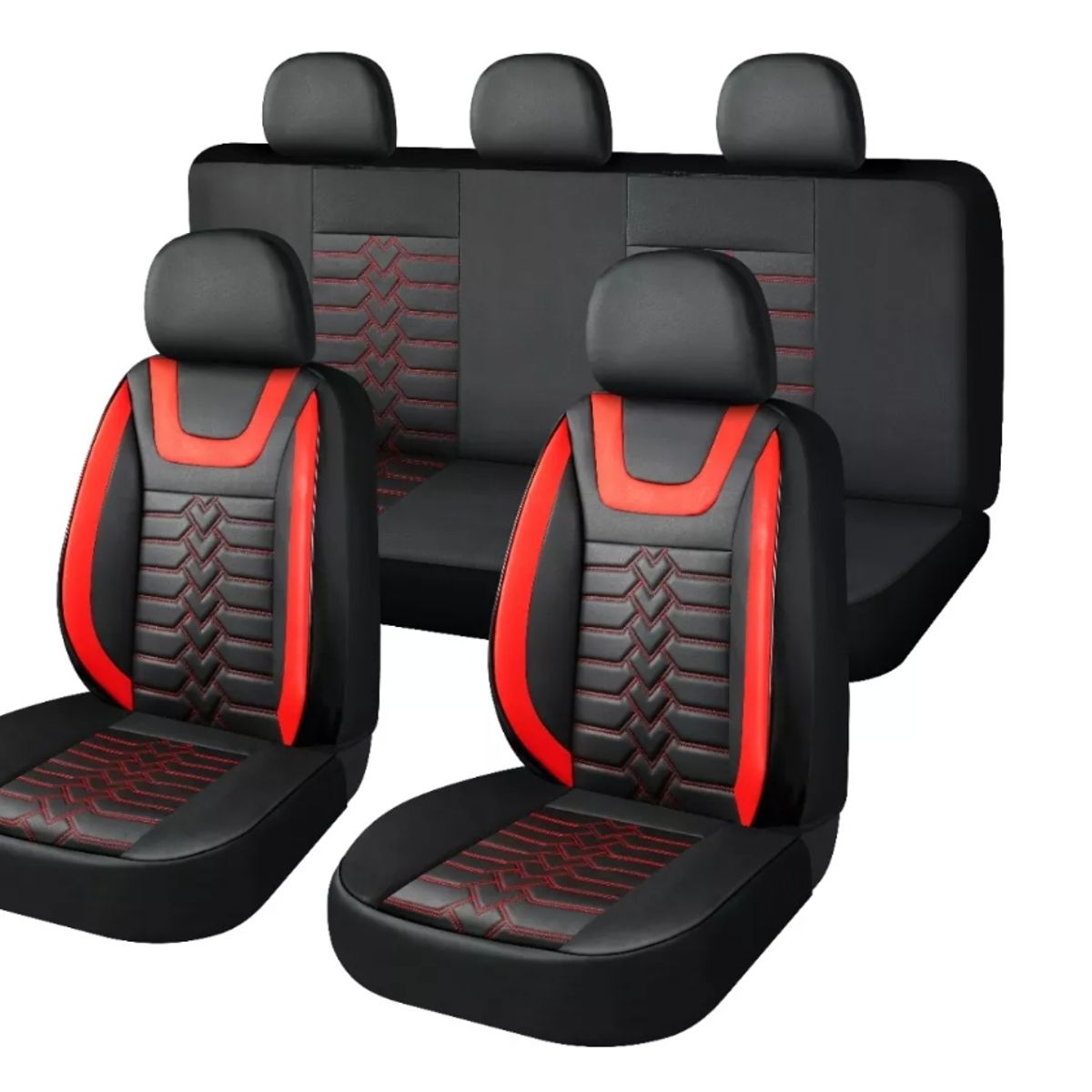 GENERICO - Kit Funda Cubre Asiento Cuero Completo Auto Premium Luxury