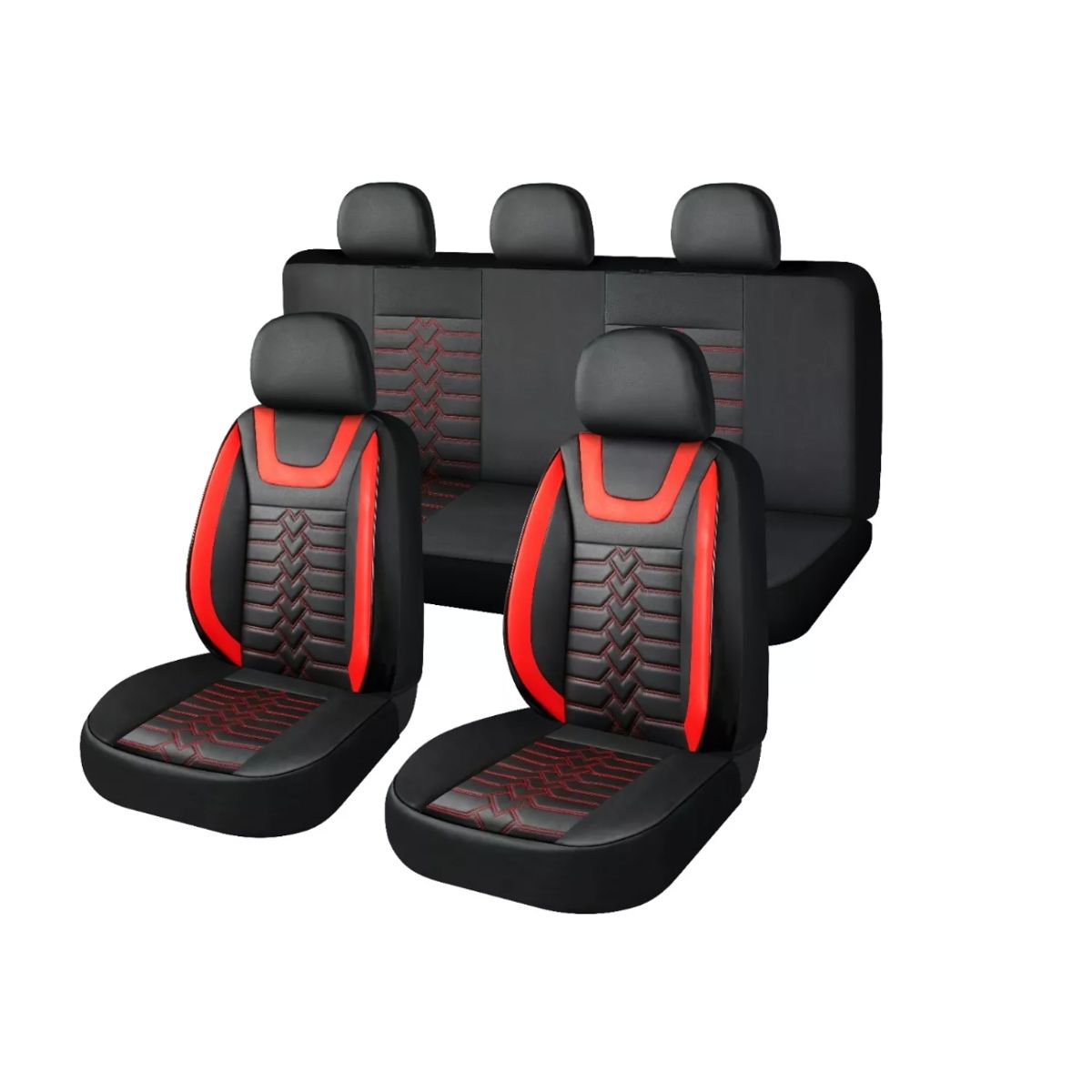 GENERICO - Kit Funda Cubre Asiento Cuero Completo Auto Premium Luxury