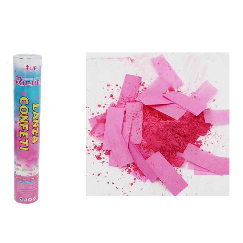 GENERICO - Pack x12 lanza confeti 30cm color rosa