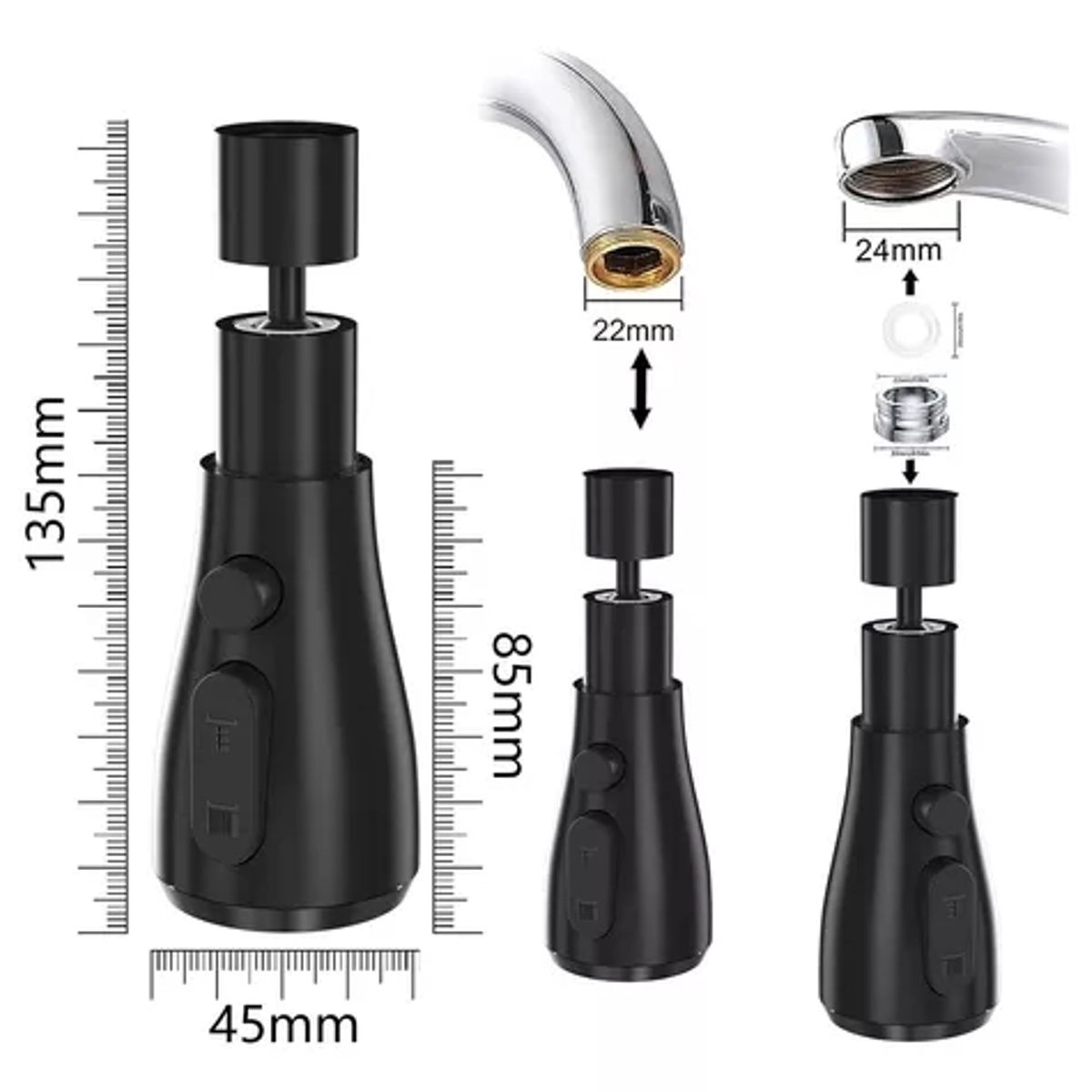 GENERICO - Grifo Llave Lavaplatos Monomando Llave De Agua Flexible 360°