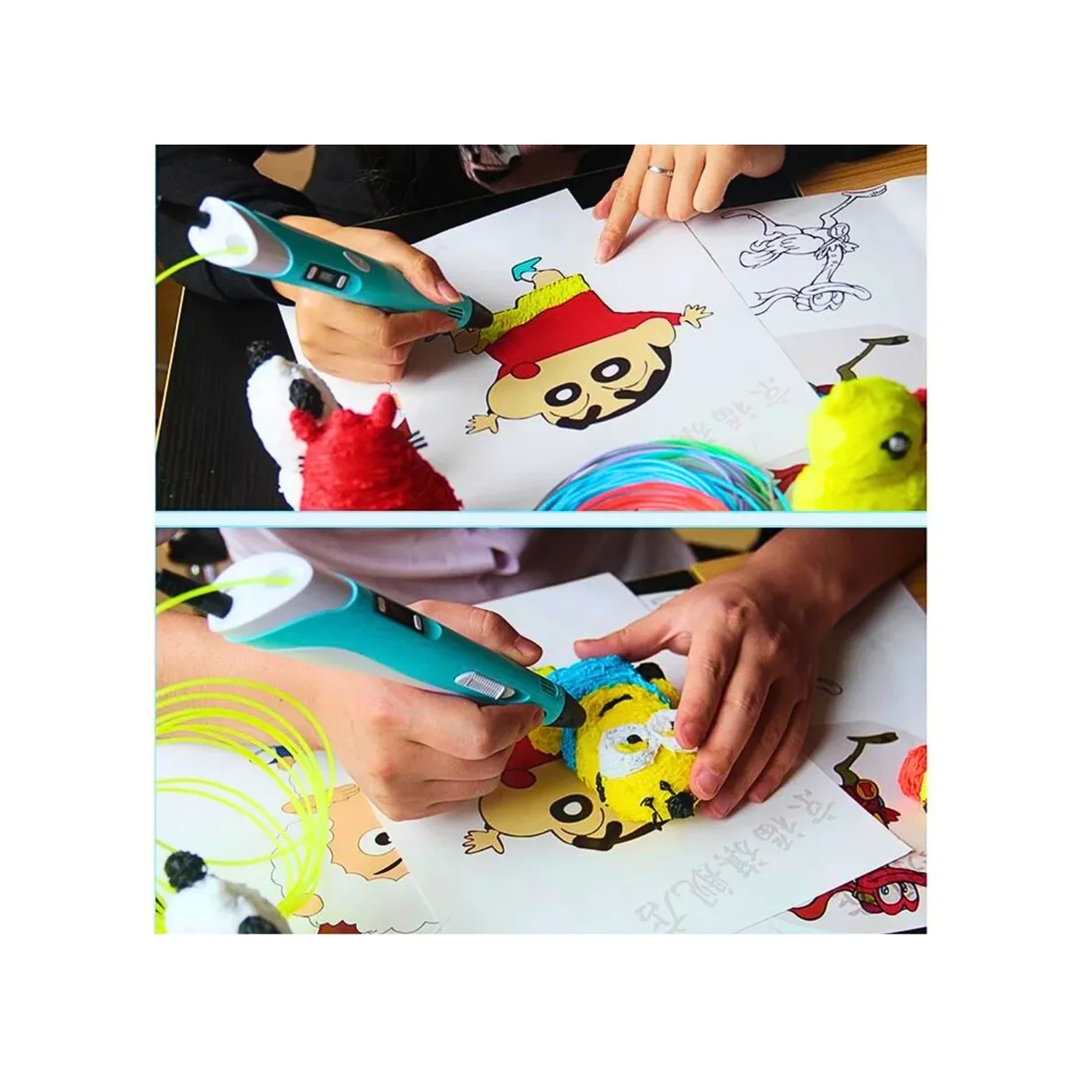 GENERICO - Bolígrafo 3d Lápiz Impresora + Filamentos Dibujo Creatividad