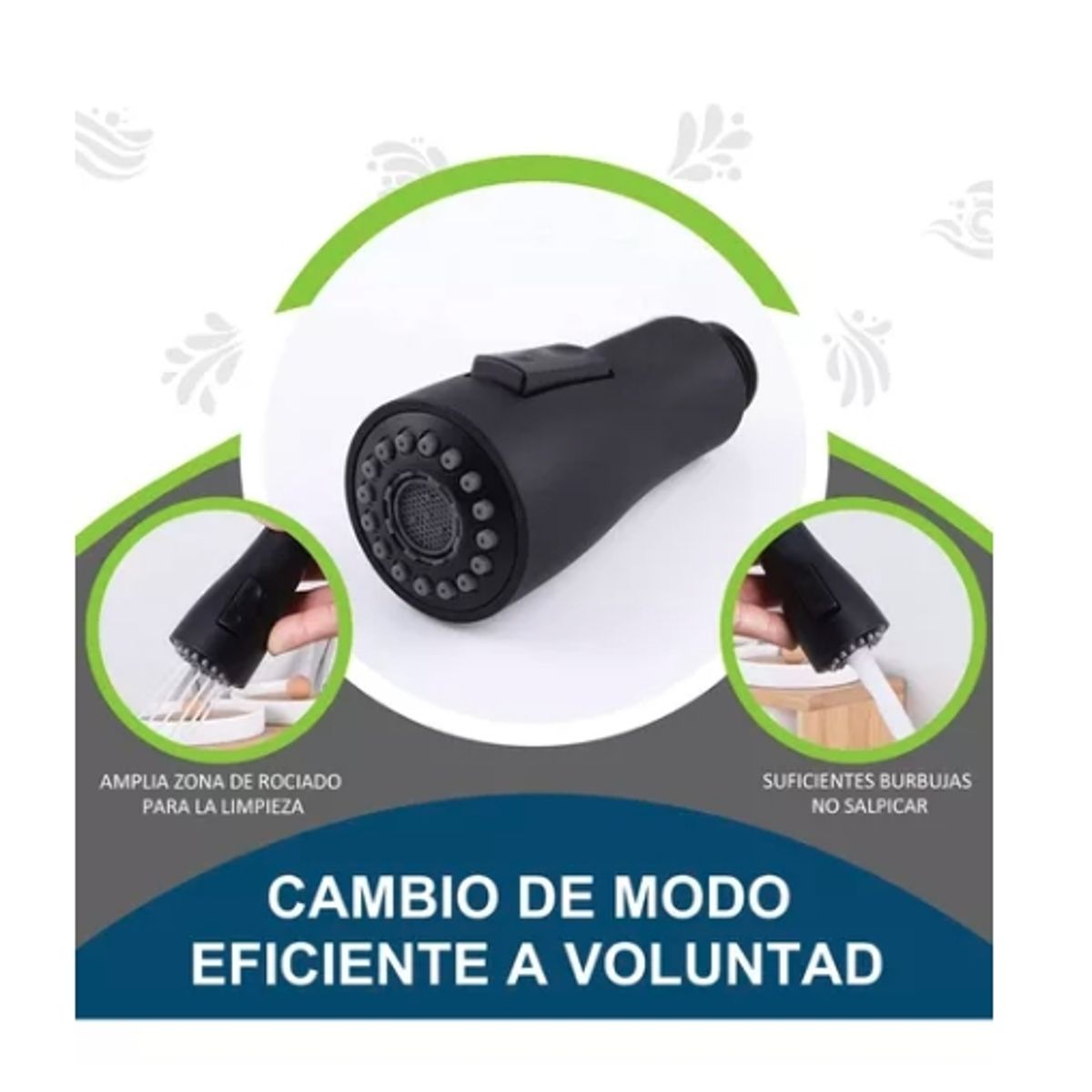 GENERICO - Llave Monomando Lavaplatos Extraíble Negra Flexible