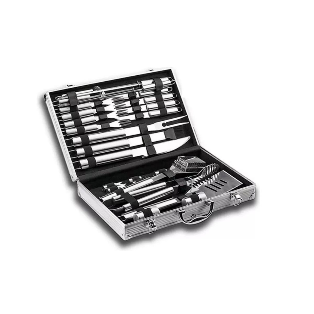 GENERICO - Set Parrillero Asado Barbacoa 26 Pcs En Maleta Kit Parrilla