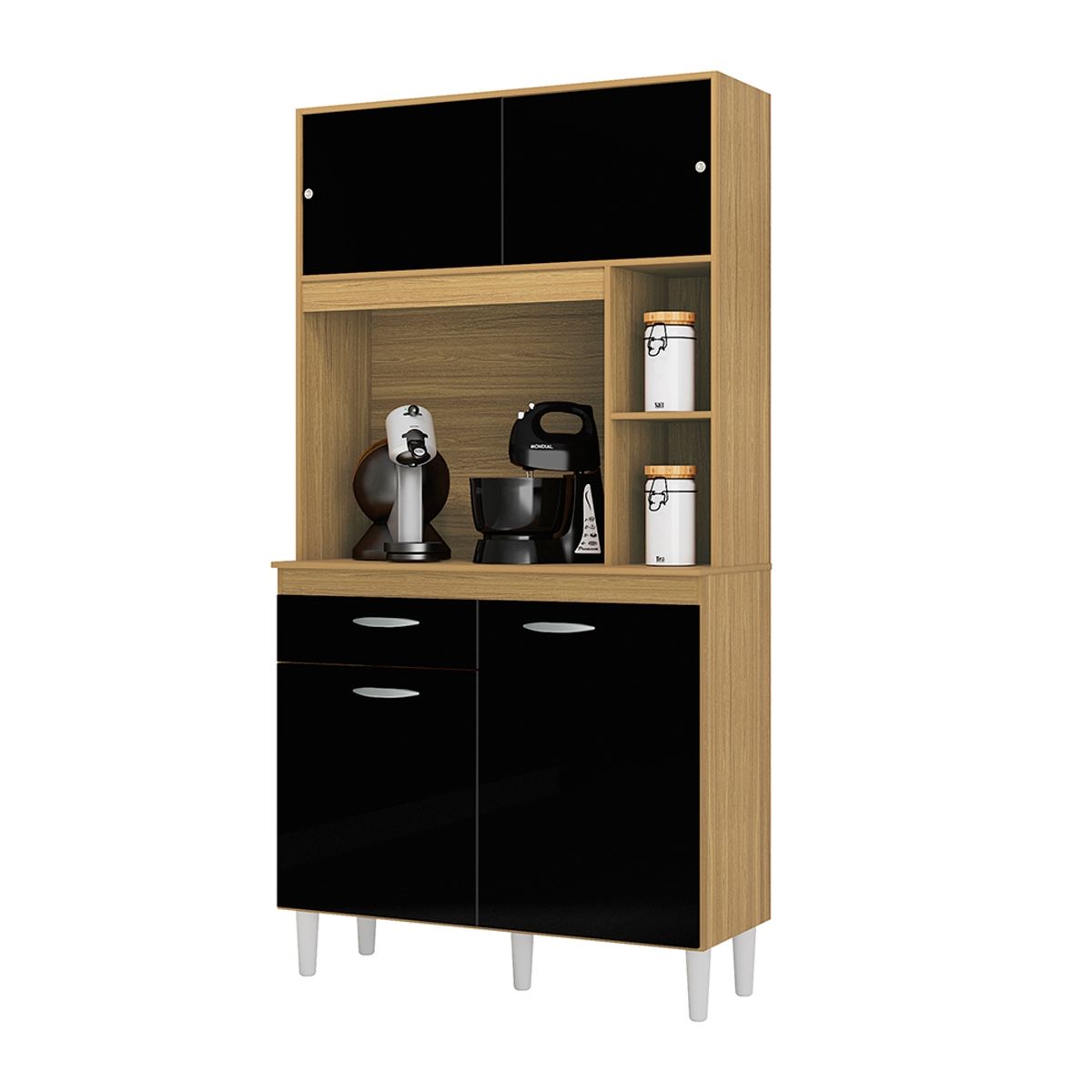 TAHUARI - Mueble de cocina Duna 90 damasco/negro