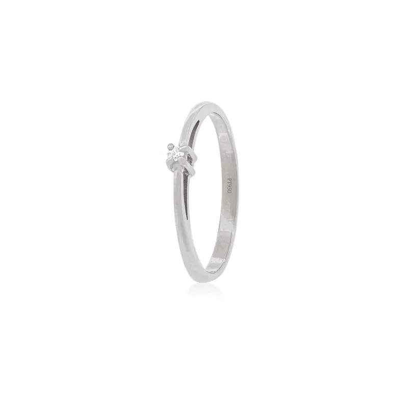 JB JOYAS BARON - Anillo Compromiso Platino 950  Mónaco 1x14ptos Diamante