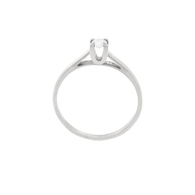 JB JOYAS BARON - Anillo Compromiso Oro Blanco 18kt  Nápoles 1x12ptos Diamante