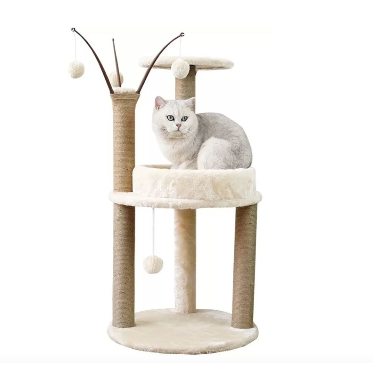 GENERICO - Rascador Torre Arbol 85cm Ramas Juguete Gato Terciopelo