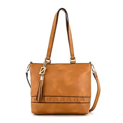 ZIOL - Cartera dos asas mediana kristal camel