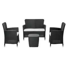 QRUBBER - Juego Terraza Capri Comfort Grafito tipo Rattán MQ