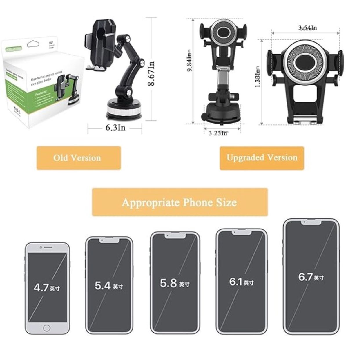 GENERICO - Soporte Para Teléfono con Brazo Robot Auto 360 Grados