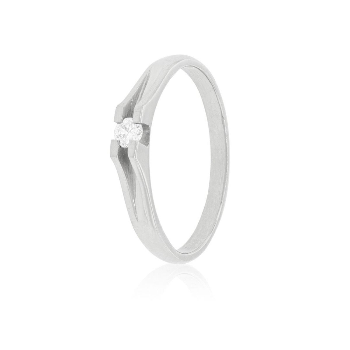 JB JOYAS BARON - Anillo Compromiso Oro Blanco 18kt  Milán 1x3ptos Diamante
