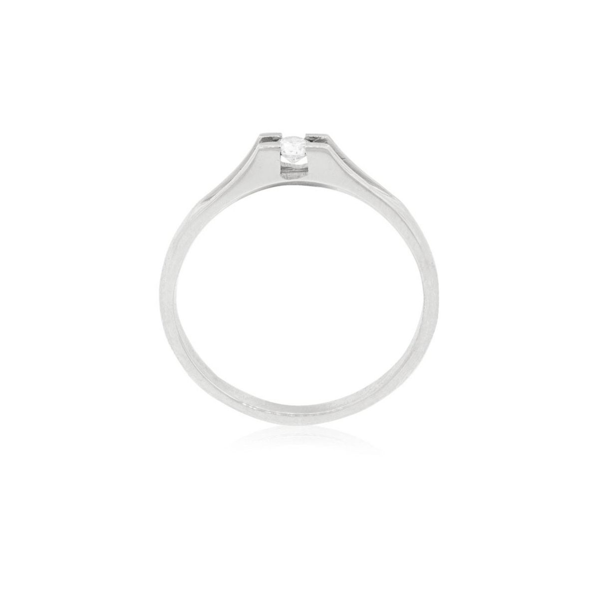 JB JOYAS BARON - Anillo Compromiso Oro Blanco 18kt  Milán 1x3ptos Diamante