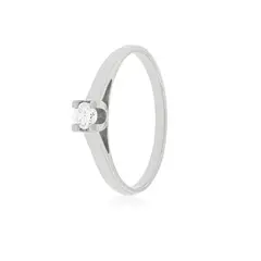 JB JOYAS BARON - Anillo Compromiso Oro Blanco 18kt Nápoles 1x6ptos Diamante
