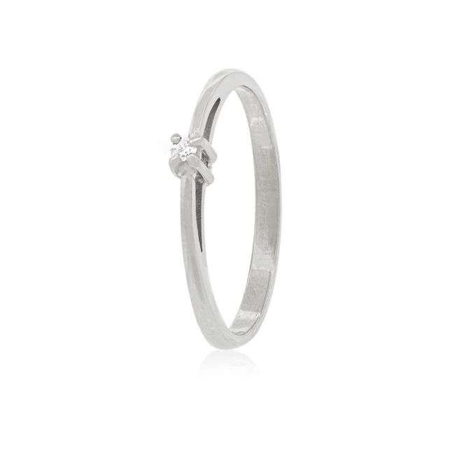 JB JOYAS BARON - Anillo Compromiso Oro Blanco 18kt  Mónaco 1x6ptos Diamante