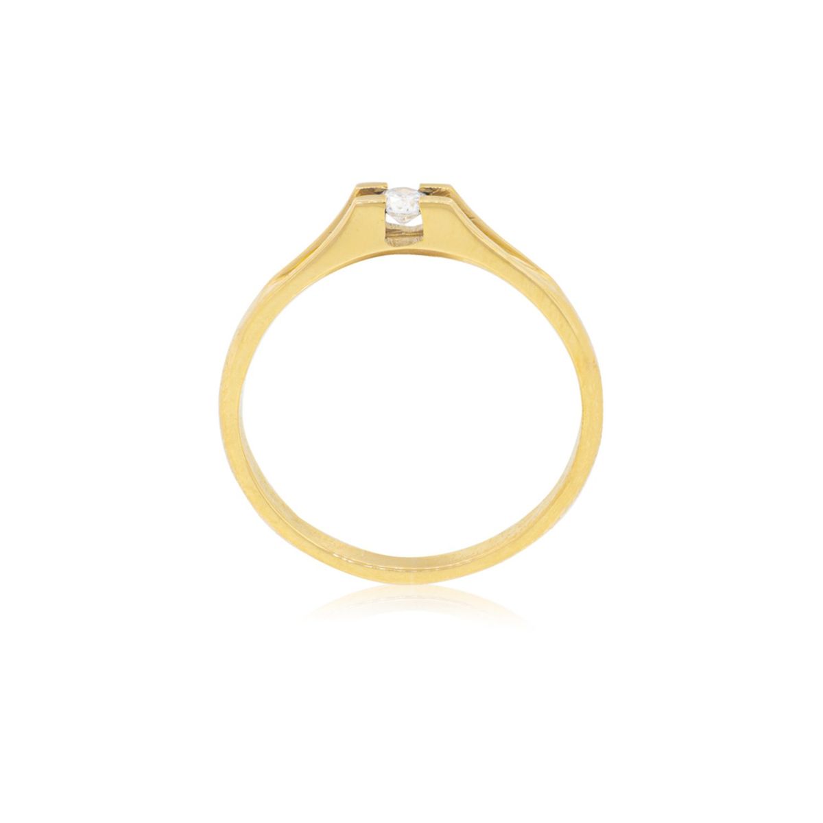 JB JOYAS BARON - Anillo Compromiso Oro Amarillo 18kt  Milán 1x14ptos Diamante