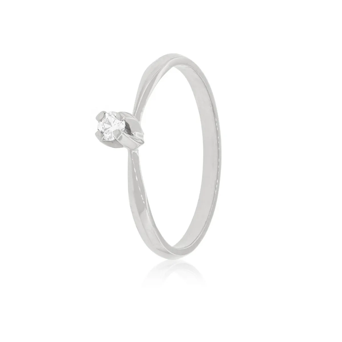 JB JOYAS BARON - Anillo Compromiso Oro Blanco 18kt  Niza 1x6ptos Diamante