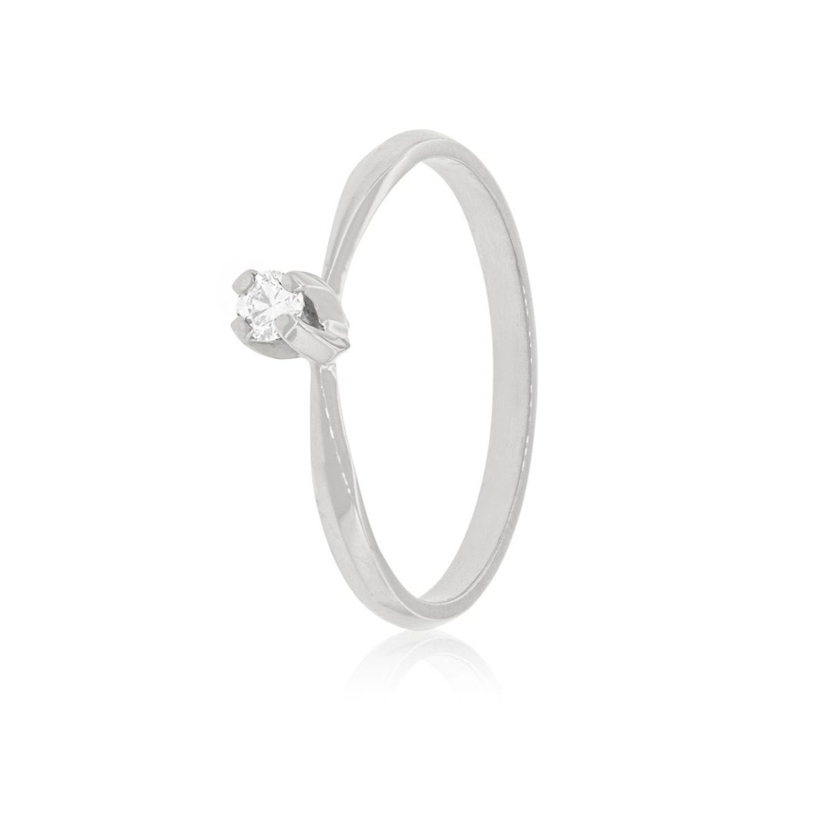 JB JOYAS BARON - Anillo Compromiso Oro Blanco 18kt  Niza 1x6ptos Diamante