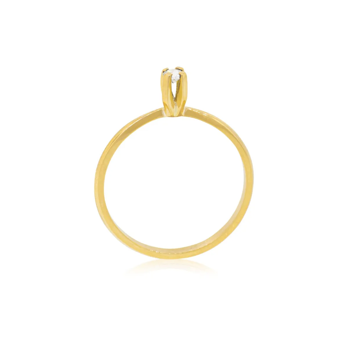 JB JOYAS BARON - Anillo Compromiso Oro Amarillo 18kt  Niza 1x3ptos Diamante
