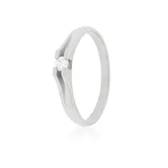 JB JOYAS BARON - Anillo Compromiso Oro Blanco 18kt Milán 1x12ptos Diamante