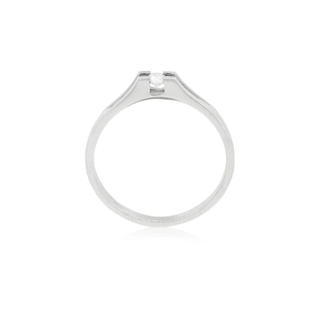 JB JOYAS BARON - Anillo Compromiso Oro Blanco 18kt  Milán 1x12ptos Diamante