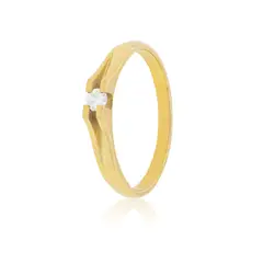 JB JOYAS BARON - Anillo Compromiso Oro Amarillo 18kt Milán 1x3ptos Diamante