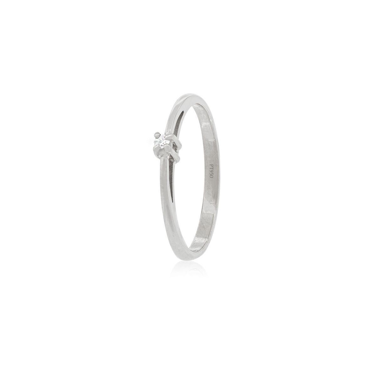 JB JOYAS BARON - Anillo Compromiso Platino 950  Mónaco 1x12ptos Diamante