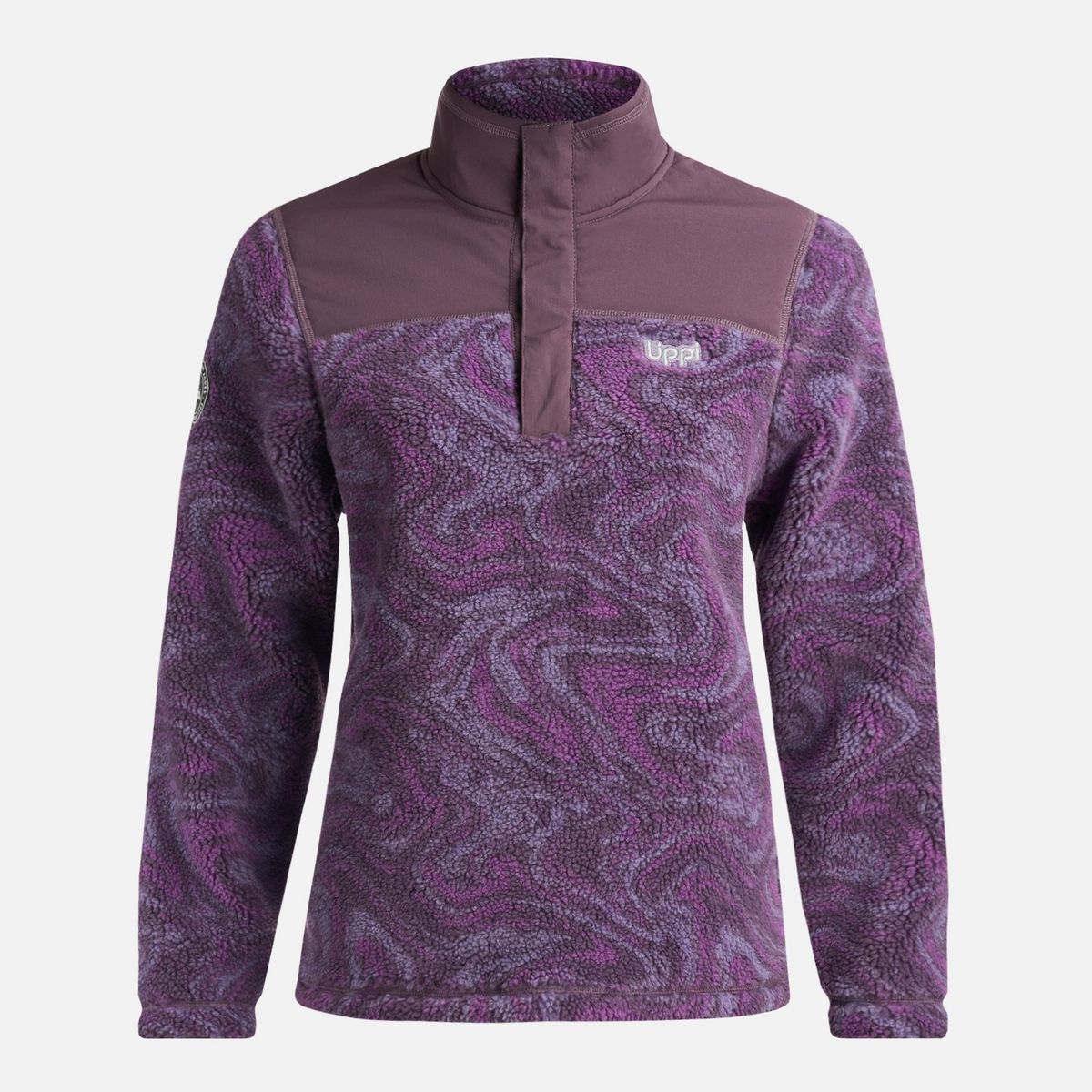LIPPI - Chaqueta Mujer Glaciar Sherpa Pro 14 Zip Jacket Print Morado Lippi
