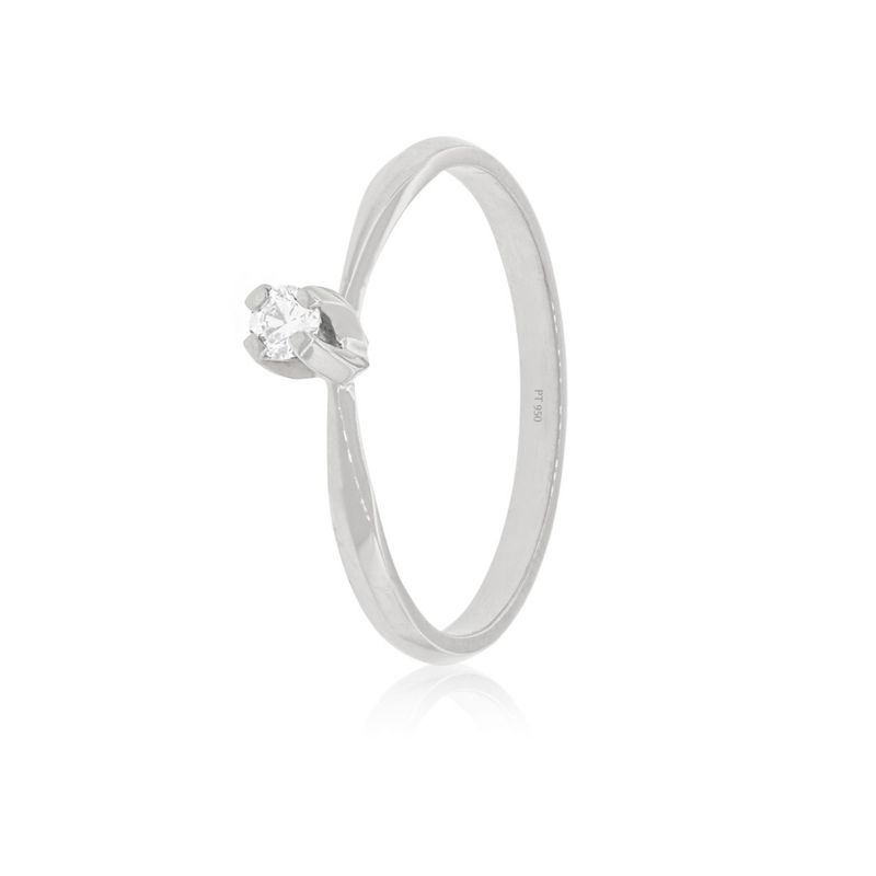 JB JOYAS BARON - Anillo Compromiso Platino 950  Niza 1x10ptos Diamante