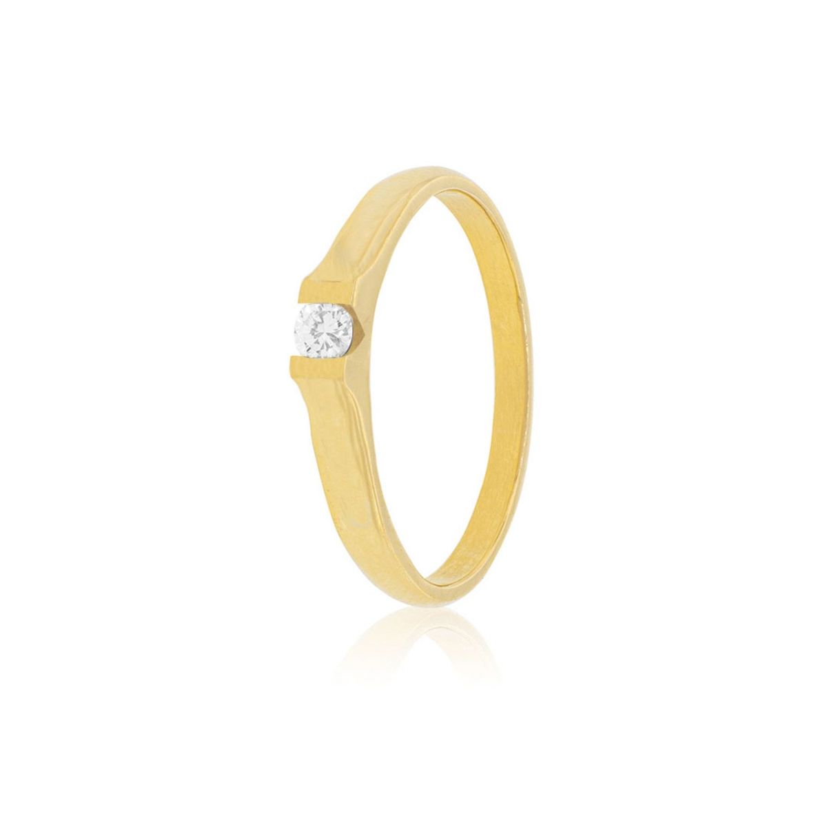 JB JOYAS BARON - Anillo Compromiso Oro Amarillo 18kt Nantes 1x12ptos Diamante