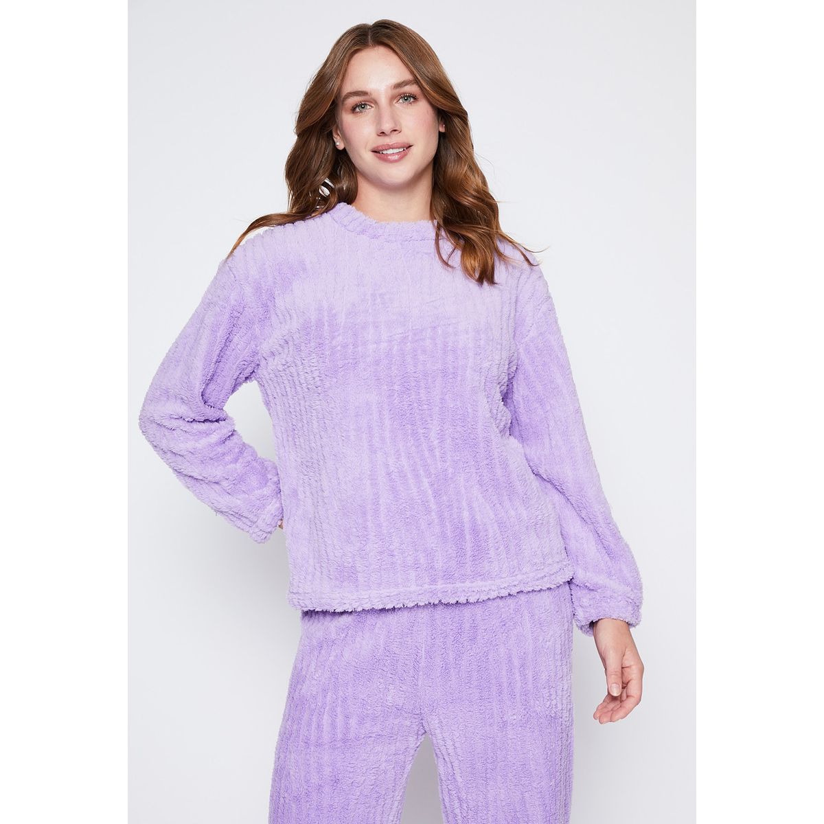 FAMILY SHOP - Pijama Mujer Lila Peludo Liso Family Shop