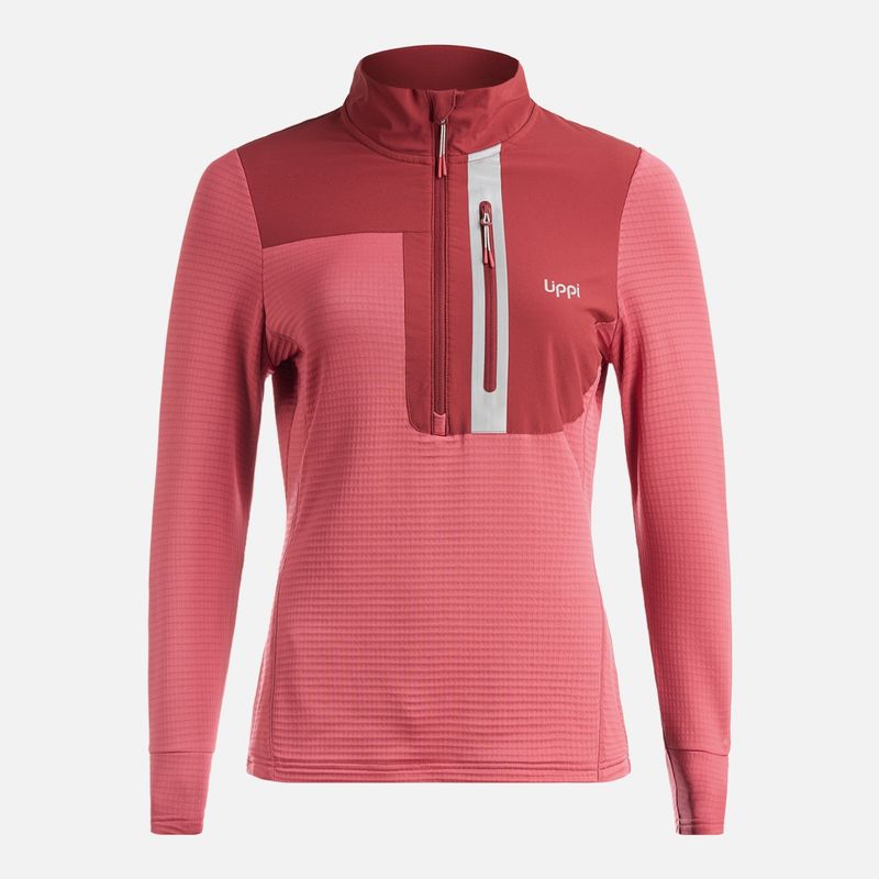LIPPI - Poleron Mujer Karova Nano F 1/4 Zip Rosa Oscuro Lippi