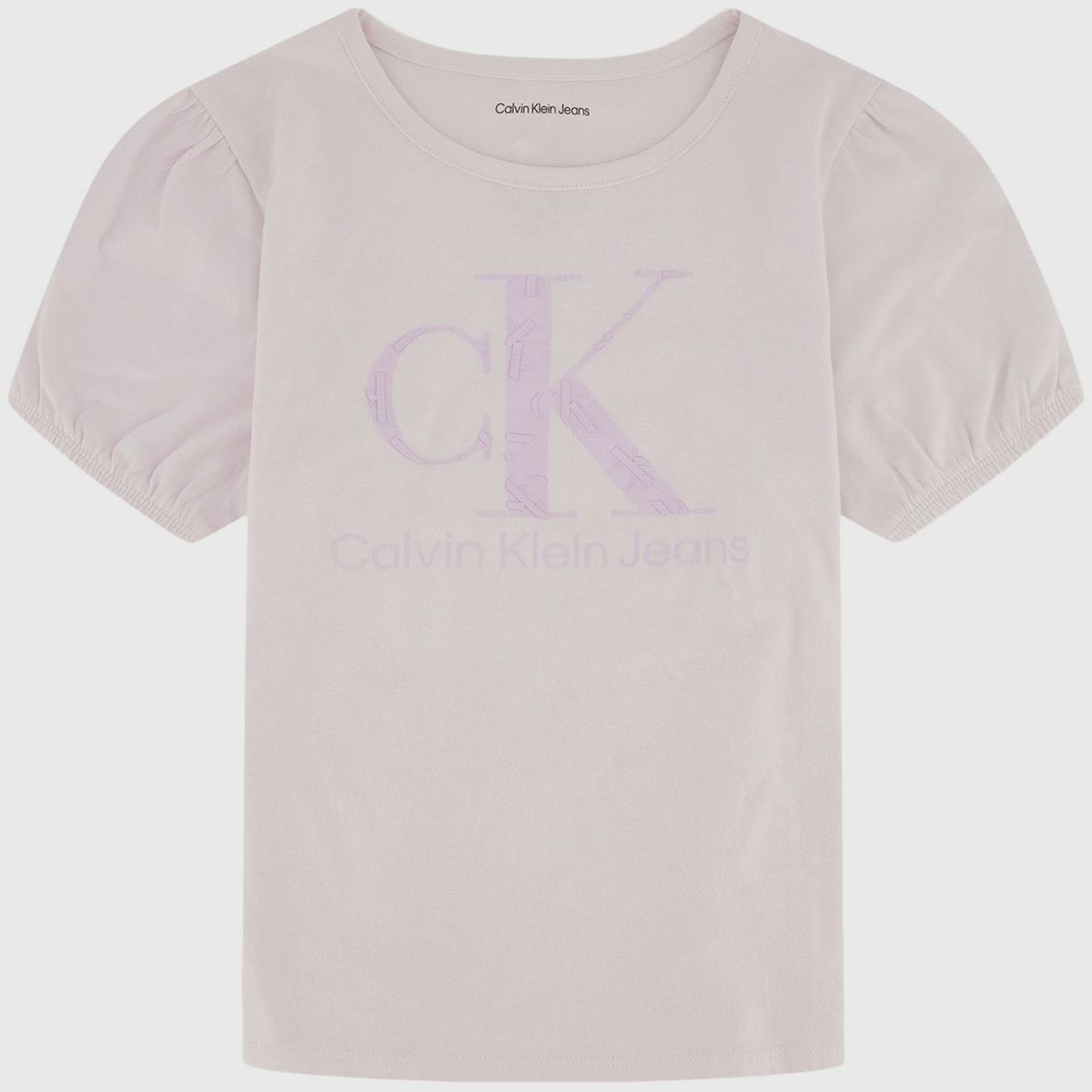 CALVIN KLEIN - Polera Niña Double Monogram Rosado Calvin Klein