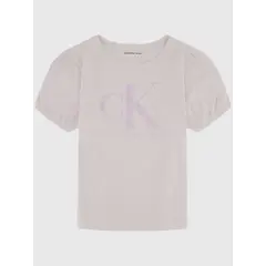 CALVIN KLEIN - Polera Niña Double Monogram Rosado