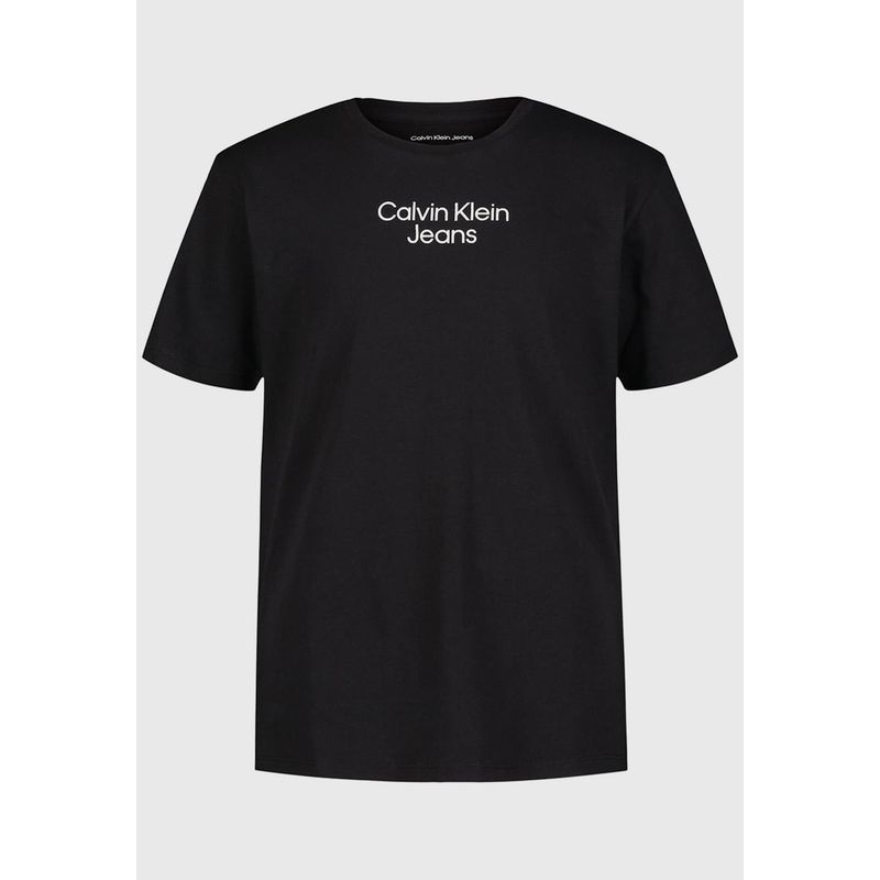 CALVIN KLEIN - Polera Niño Centered Negro Calvin Klein