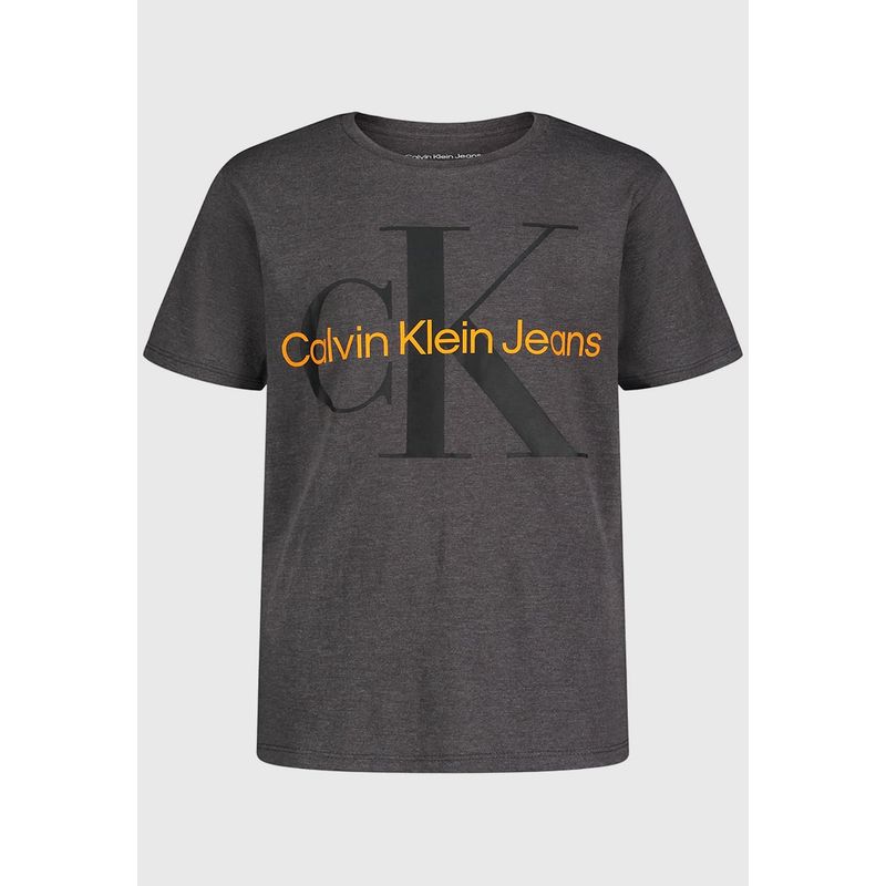 CALVIN KLEIN - Polera Niño Monologo Gris Calvin Klein