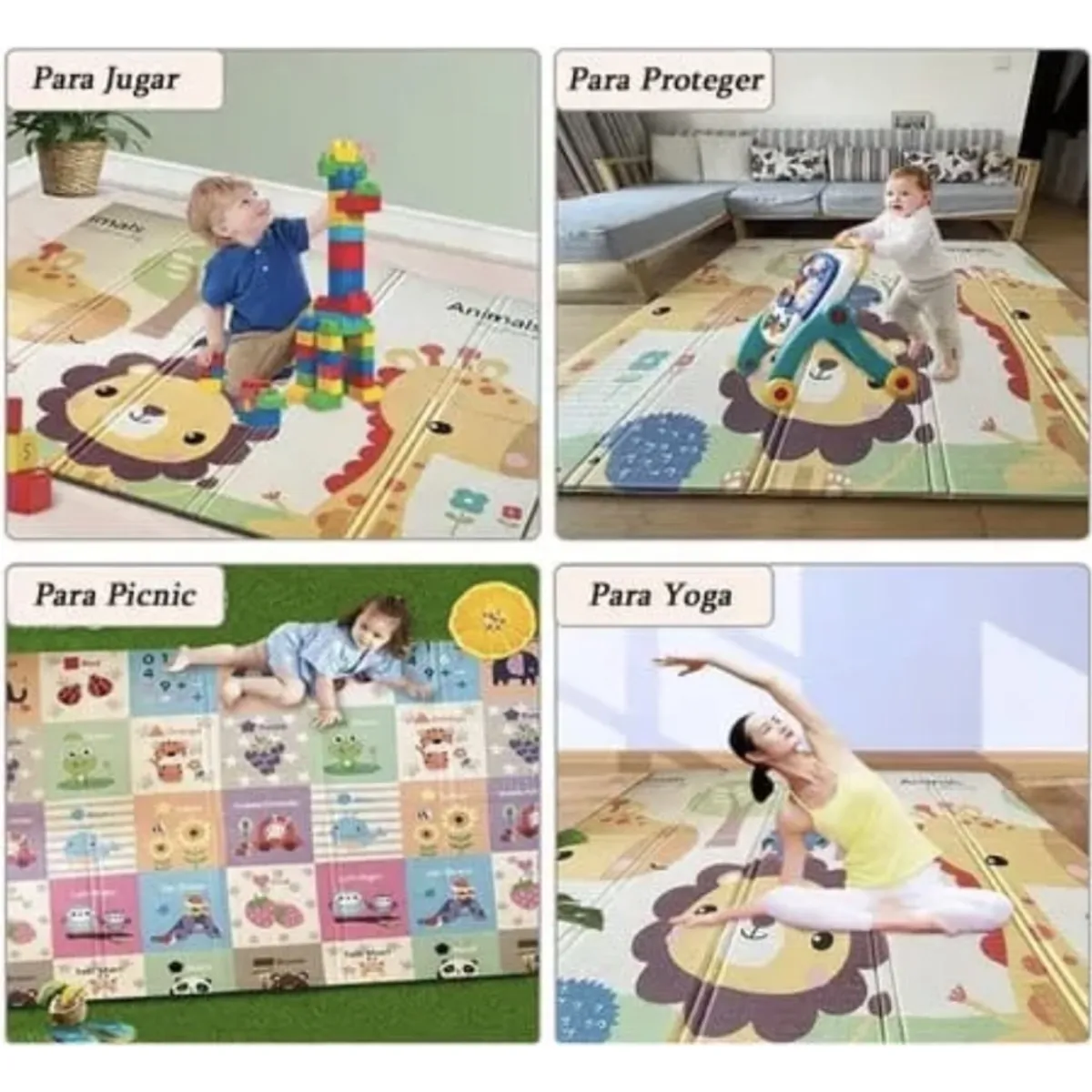 GENERICO - Alfombra Goma Eva Plegable Para Bebé / Con Bolso 150x200  Niño