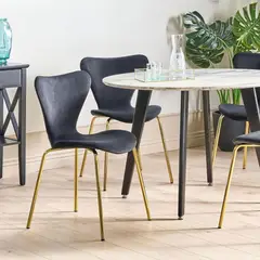 PANDALINO - Silla Fritz velvet color Negro