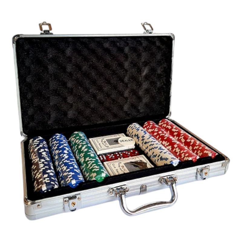 GENERICO - Kit De Poker Profesional 300 Fichas + Maleta Aluminio